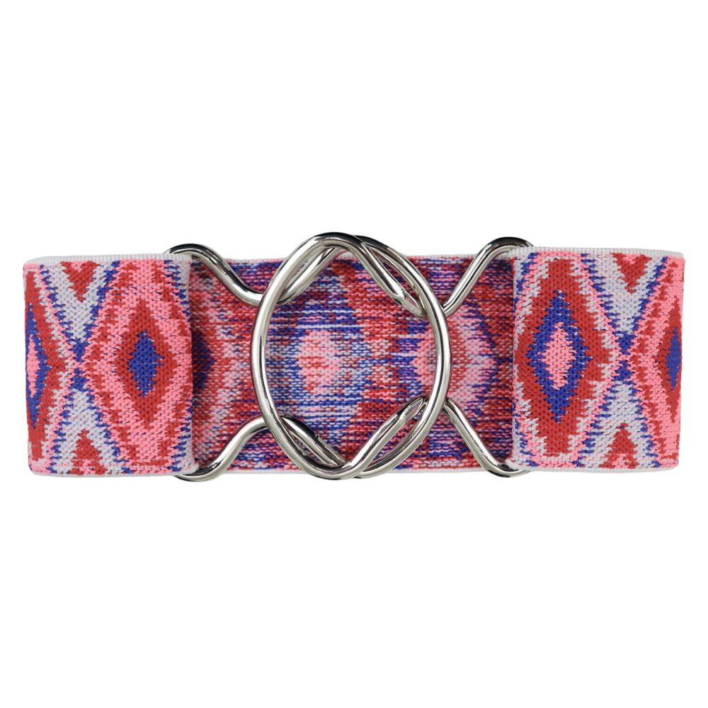 7646 2 Inch Aztec Equestrian Elastic Belt With Snaffle Bit, Circle